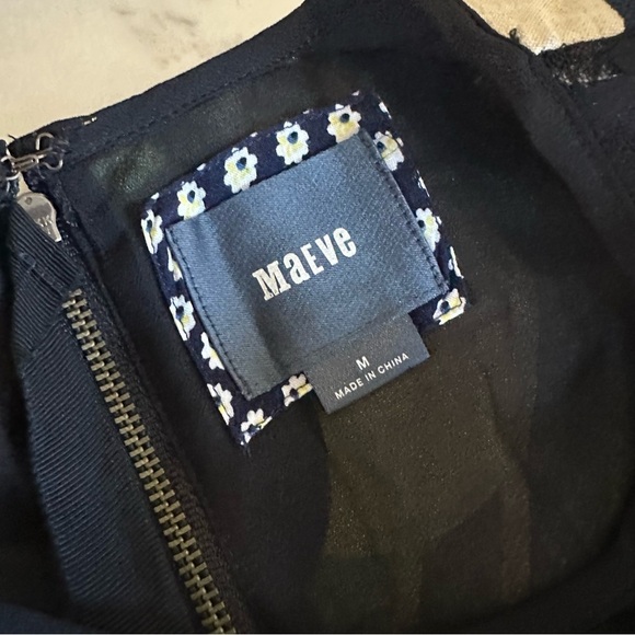 Anthropologie Maeve Tilde Jacquard Shift Navy Shimmer Dot Lace Dress Size M-C18 - Picture 7 of 13